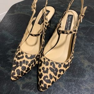 Isaac Mizrahi leopard print fur pumps size 8